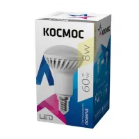 Лампа светодиодная Космос R50 8Вт E14 3000К, Lksm_LED8wR50E1430