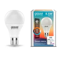 Светодиодная умная лампа Gauss A60 Smart Light ССТ DIM E27 A60 8,5 Вт 2700-6500K, 1130112