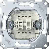 Механизм переключателя 2-клавишного Schneider Electric, скрытый монтаж, MTN3615-0000