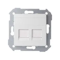 Адаптер со шторками на 2 коннектора UTP (RJ45) FTP (RJ45) RJ12 AMP Simon 82, белый