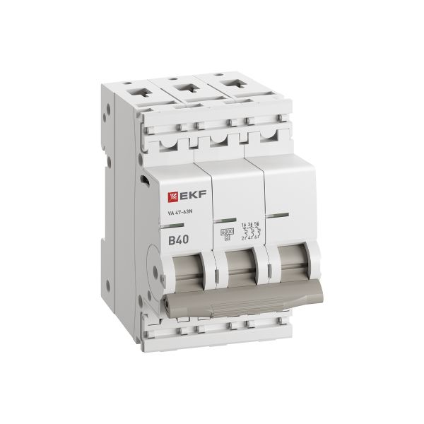 Автоматический выключатель ВА 47-63N 3P 40А (B) 6кА PROXIMA EKF