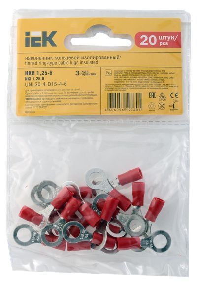 Наконечник НКИ 1,25-6 кольцо 0,5-1,5мм (20 шт) IEK