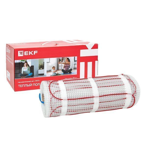 Теплый пол (мат нагревательный) "Уют" 10 кв.м. 1500 Вт EKF