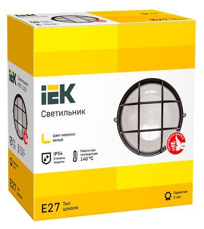 НПП1102 черный/круг с реш. 100Вт IP54  IEK