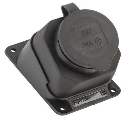 Колодка Каучук IP44 1гн. с з/к IEK с заглушкой угловая настенная РБу13-1-0м  нар. установки Омега PK