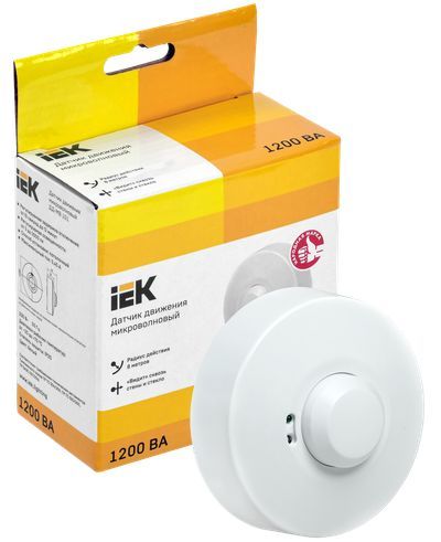 IEK Датчик движения ДД-МВ 101 белый, 1200Вт, 360 гр.,8М,IP20