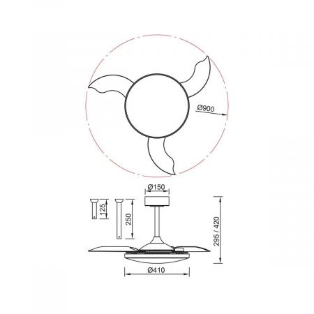 Люстра-вентилятор Mantra SLIM FAN mini 9008