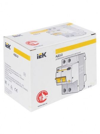 Диф. автомат  2П  16А  10мА  IEK  АД-12