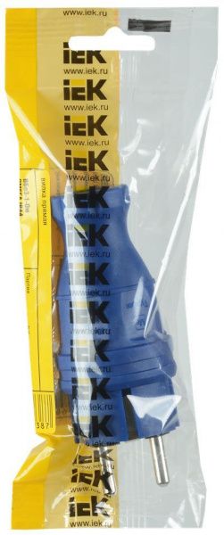 IEK ОМЕГА Вилка прям. IP44 синяя ВБп3-1-0м PKR01-016-2-K07