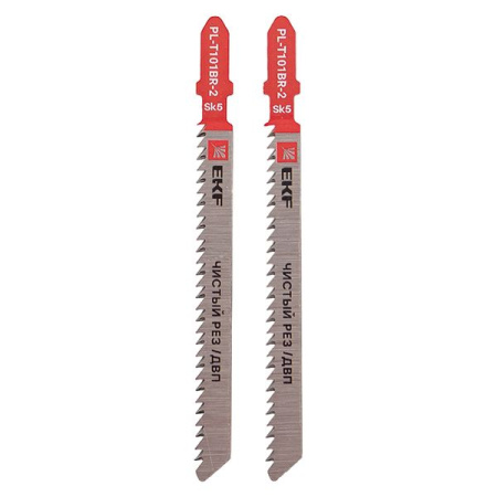 Пилки для электролобзика обратные T101BR (чистовой рез по ДВП)(SK5)(2 шт) EKF Expert