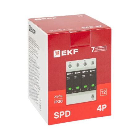 Ограничитель импульсных напряжений ОПВ-D/4P In 5кА 275В с сигн. EKF