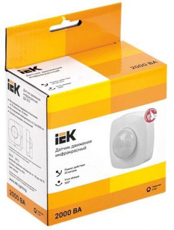 Датчик движения ДД-022 2000Вт 360град 4мх20м IP20 белый IEK