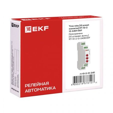 Реле времени (10 устанавл. функц.) RT-10 12-240В EKF PROxima