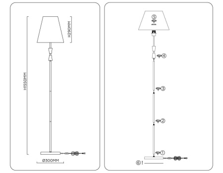 Торшер Ambrella light High light LH75059