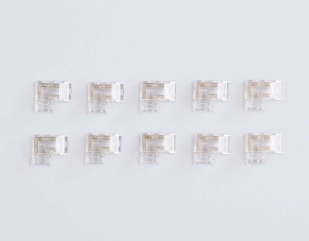 Соединитель угловой AMBRELLA LIGHT ILLUMINATION COB RGB 12/24V для лент 10mm (4 конт.) (10шт. в комплекте) GS6891