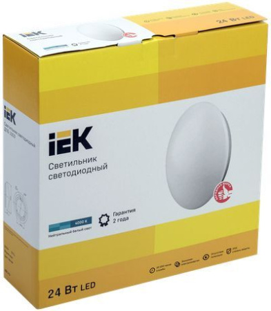 IEK  24Вт  круг  4000K  1440Лм  белый  IP20  /  LED ДПБ 1003