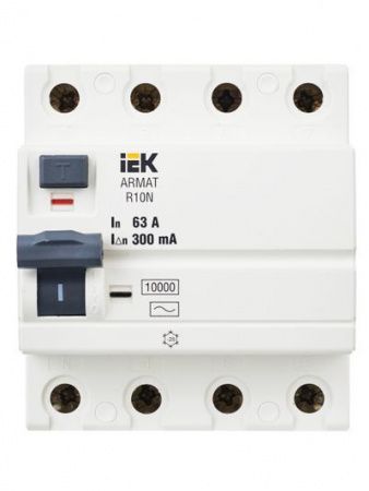 УЗО 4П  63А 300мА IEK ARMAT ВДТ R10N  тип AC IEK