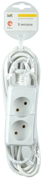 IEK  У2  Удлинитель  2гн.   5 м.  без з/к  2х0,75мм2 WYP10-06-02-05-N