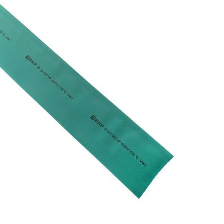 Термоусаживаемая трубка ТУТ нг 50/25 зелёная рулон EKF PROxima